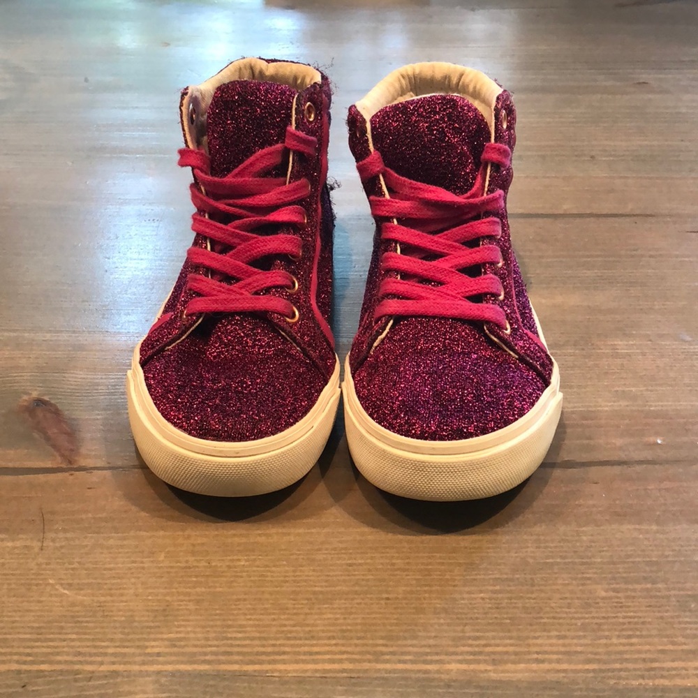 Pink Glitter High Top Shoes